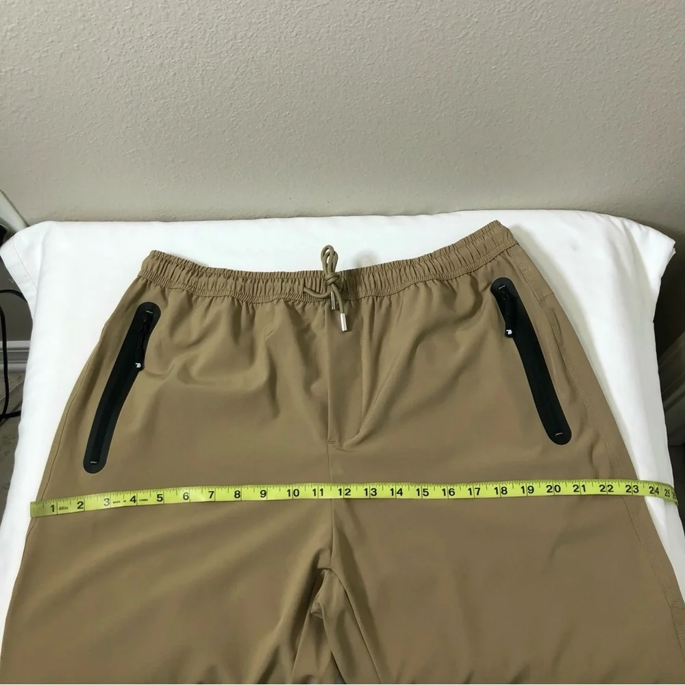 Travels Together By You Ruched Drawstring Waist Pocket Lightweight Khaki Pants L